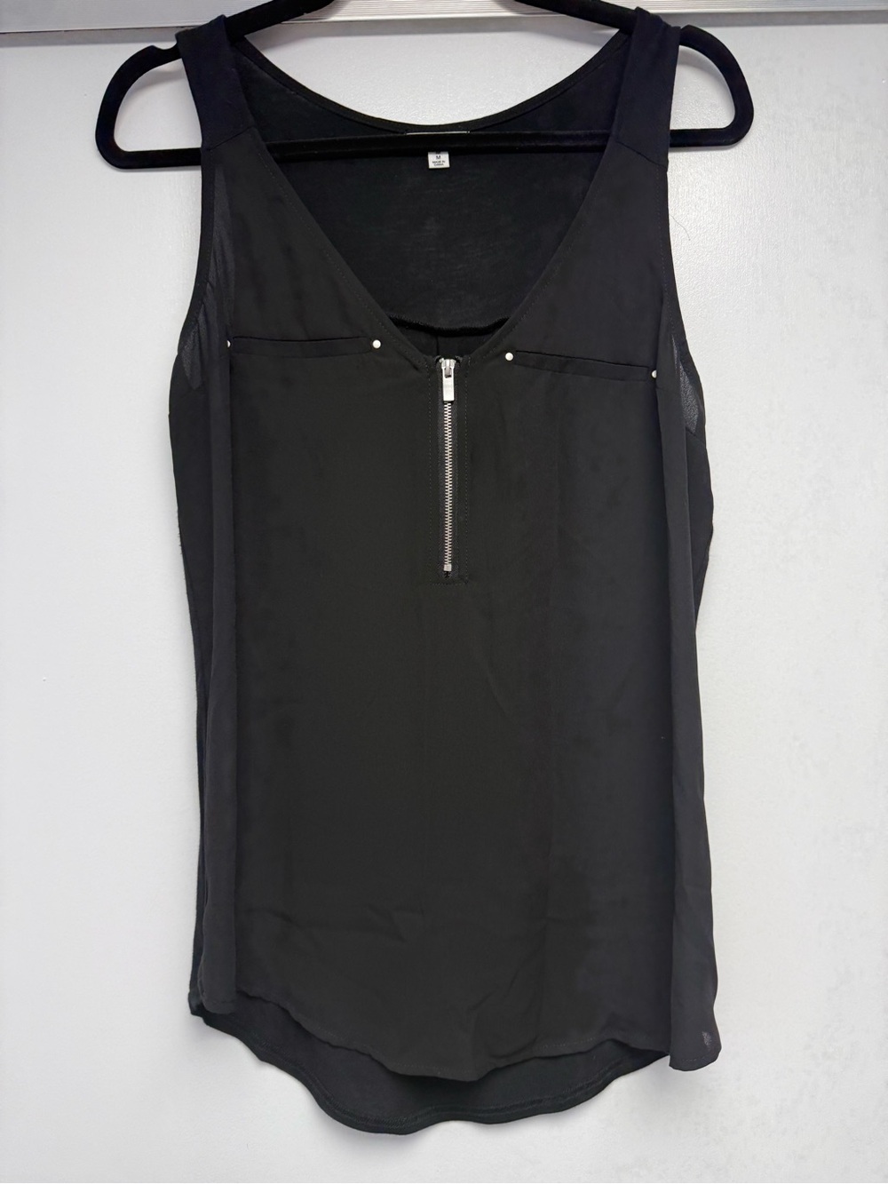 Ardene Black Zip-Front Sleeveless Tank